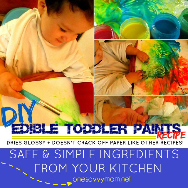 One Savvy Mom ™  NYC Area Mom Blog: DIY Edible Toddler Finger Paints  Recipe - Dries Glossy + Doesn't Crack Off Paper Like Other Recipes! 2 Safe  & Simple Ingredients From Your Kitchen
